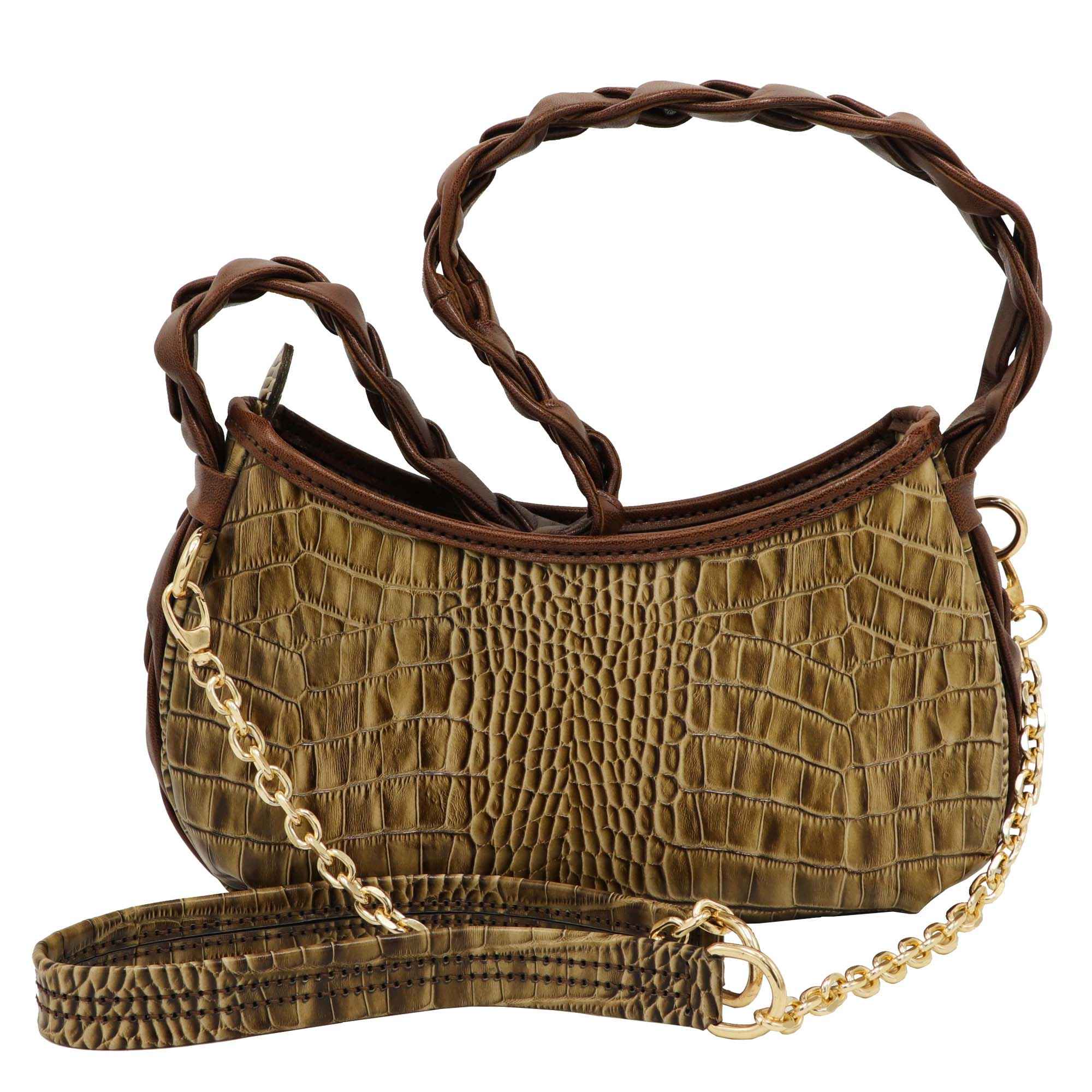 Handgefertigte Braune Leder Crossbody Tasche - Gina Modell