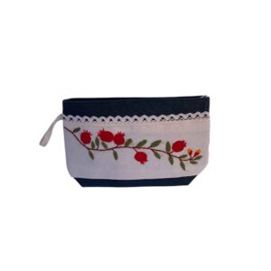 Persische Bukhara Stickerei Make-up Tasche mit Granatapfel-Design
