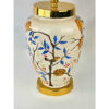 Keramik-Vase Tischlampe Handgefertigt im Orientalischen Stil mit Vögeln & Blumen Design