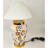 Keramik-Vase Tischlampe Handgefertigt im Orientalischen Stil mit Vögeln & Blumen Design