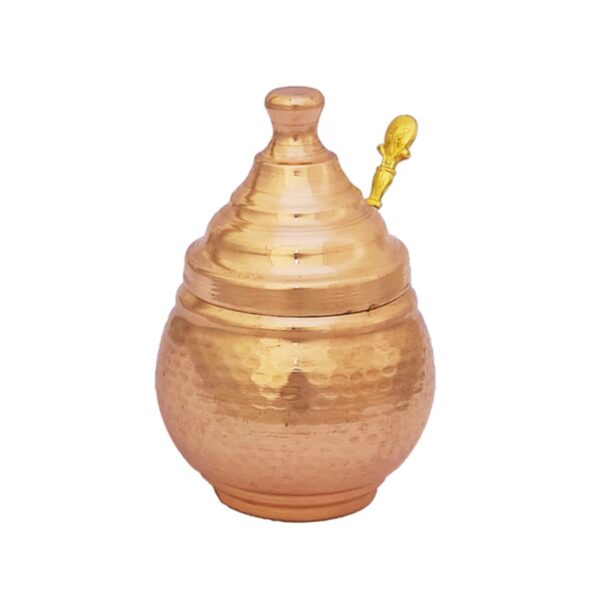 Handgefertigte Kupfer-Aufbewahrungsdose – Ideal zur Küchenorganisation, gehämmert mit Griff