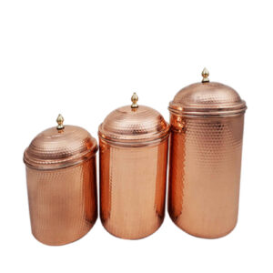 Kupfer-Vorratsdose, handgefertigt, gehämmert, Theken-Set (3er-Set)