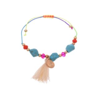 Baumwoll-Fußkette für Frauen mit Edelstein Modell Blume