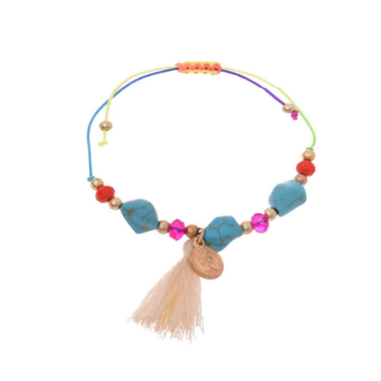 Baumwoll-Fußkette für Frauen mit Edelstein Modell Blume