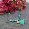 Baumwoll-Fußkette für Frauen mit Edelstein Modell Blume