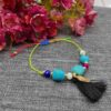 Baumwoll-Fußkette für Frauen mit Edelstein Modell Blume
