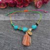 Baumwoll-Fußkette für Frauen mit Edelstein Modell Blume