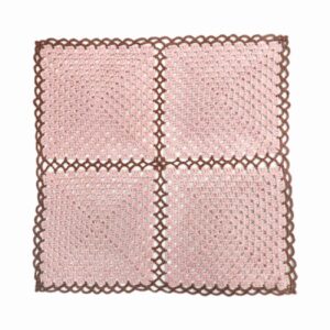 Häkel-Tischdecke Handgestrickt Quadratisch Hellrosa