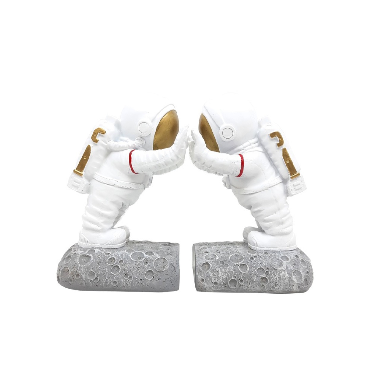 Astronauten-Design Buchstütze aus Polyester-Skulptur – spaßig für jugendliche Räume
