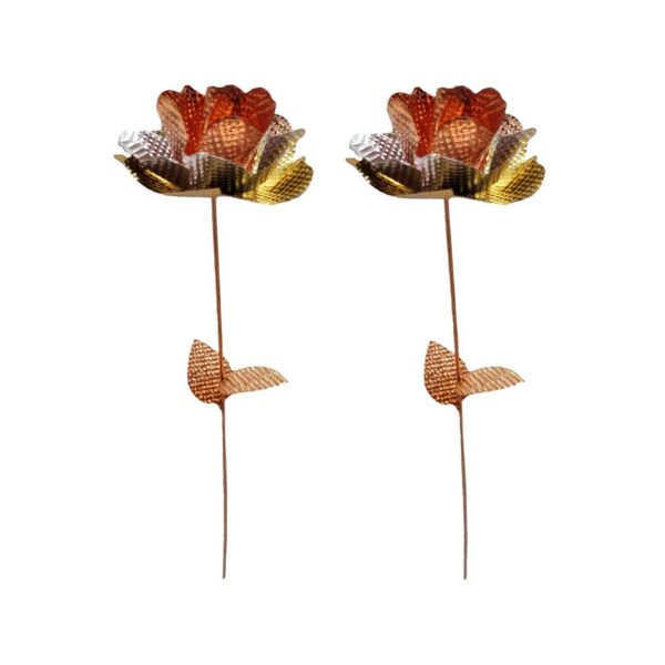 Handgefertigte Dekorative Kupferblume – Elegante Florale Kunst für Zuhause (x2)