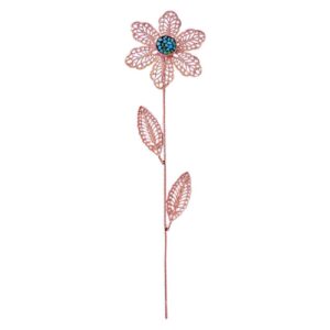 Dekorative Kupferblume mit Türkiseinlage – Künstlerisches Florales Design für Zuhause