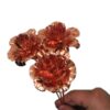 Kupferne Rosenblume Handgefertigt für die Wohnkultur – Künstlerisches Blumendesign (x10)