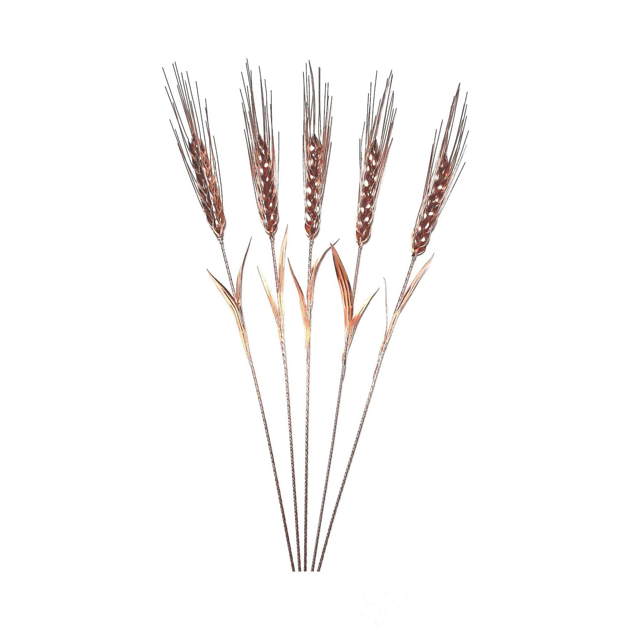 Dekorative Kupfer-Weizenblume – Handgefertigt mit Garbenmotiv für Florale Dekoration (5x)