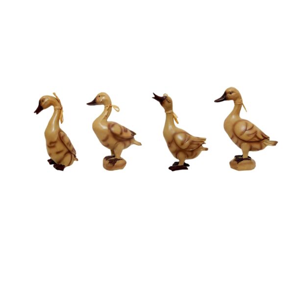 Set aus 4 dekorativen Enten-Figuren - Wasservogel-Dekor