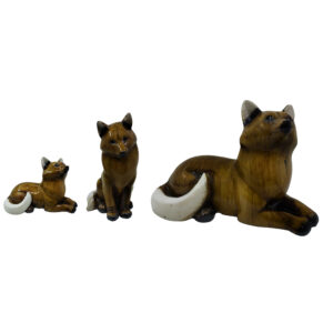Set aus 3 dekorativen Fuchs-Figuren – Charmante Wildtier-Dekoration