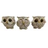 Set aus 3 dekorativen Eulen-Figuren - Verspielte Vogelkunst-Dekoration