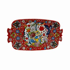 Dekoratives Keramiktablett mit persischem MinaKari-Design und Granatapfel-Muster, handgefertigt