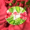 Dekorativer Keramikteller handgemalt mit Flamingo-Design
