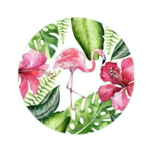 Dekorativer Keramikteller handgemalt mit Flamingo-Design