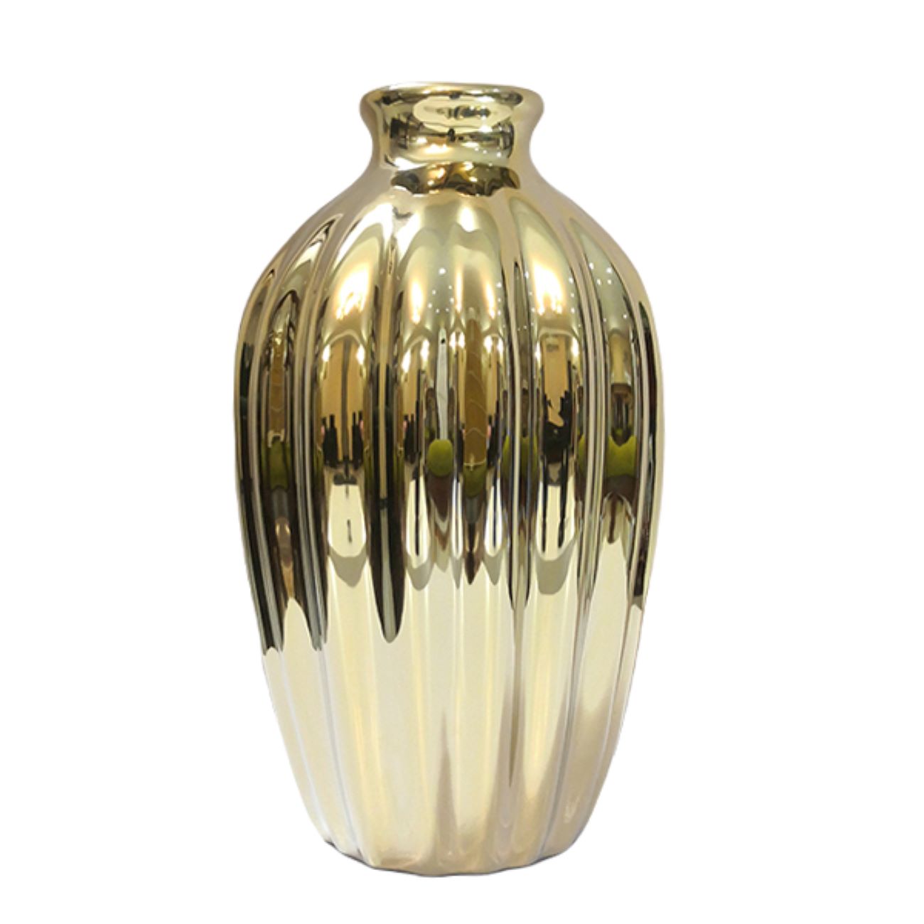 Dekorative Keramikvase mit goldenem Körper für Wohnkultur