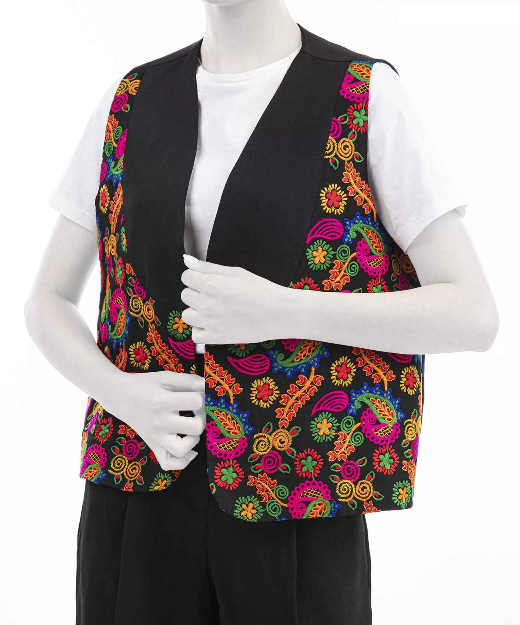 Bestickte Damenweste mit Paisley-Design