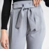 Gefaltete Stoffhosen mit Tasche für Frauen