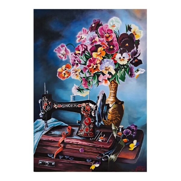 Original Blumen Kunstmalerei - Öl auf Leinwand von Ahmad Motaghedi