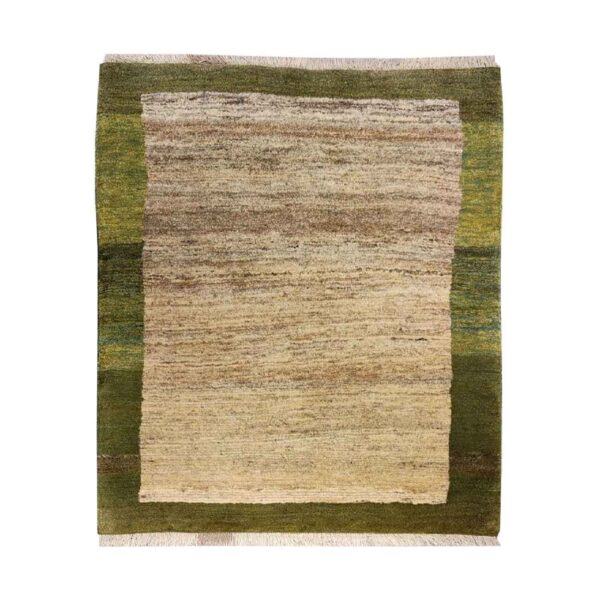 Original persischer Gabbeh-Wollteppich handgewebt in Fars mit Rand rosa