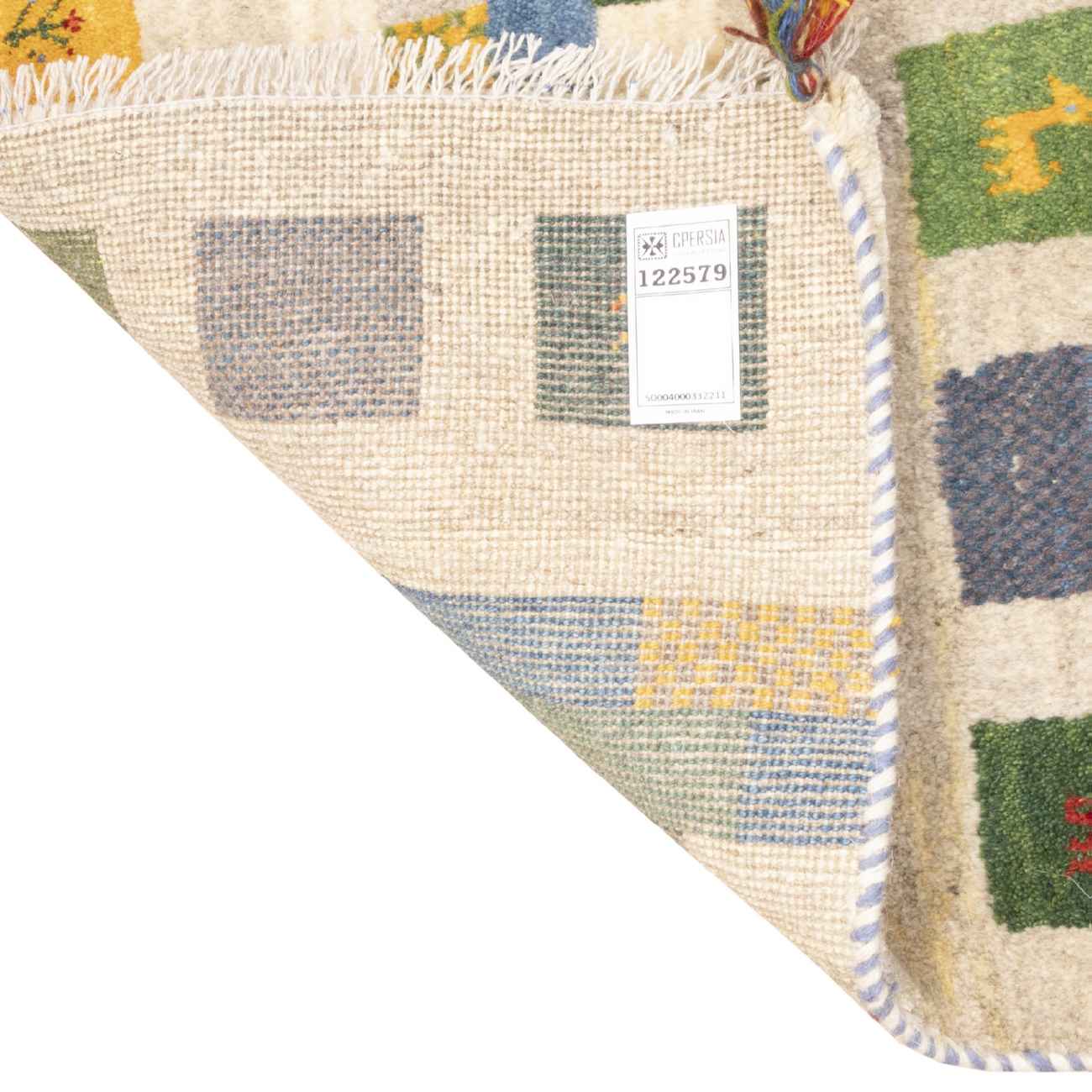 Original persischer Gabbeh-Wollteppich handgewebt in Fars mit Rand rot