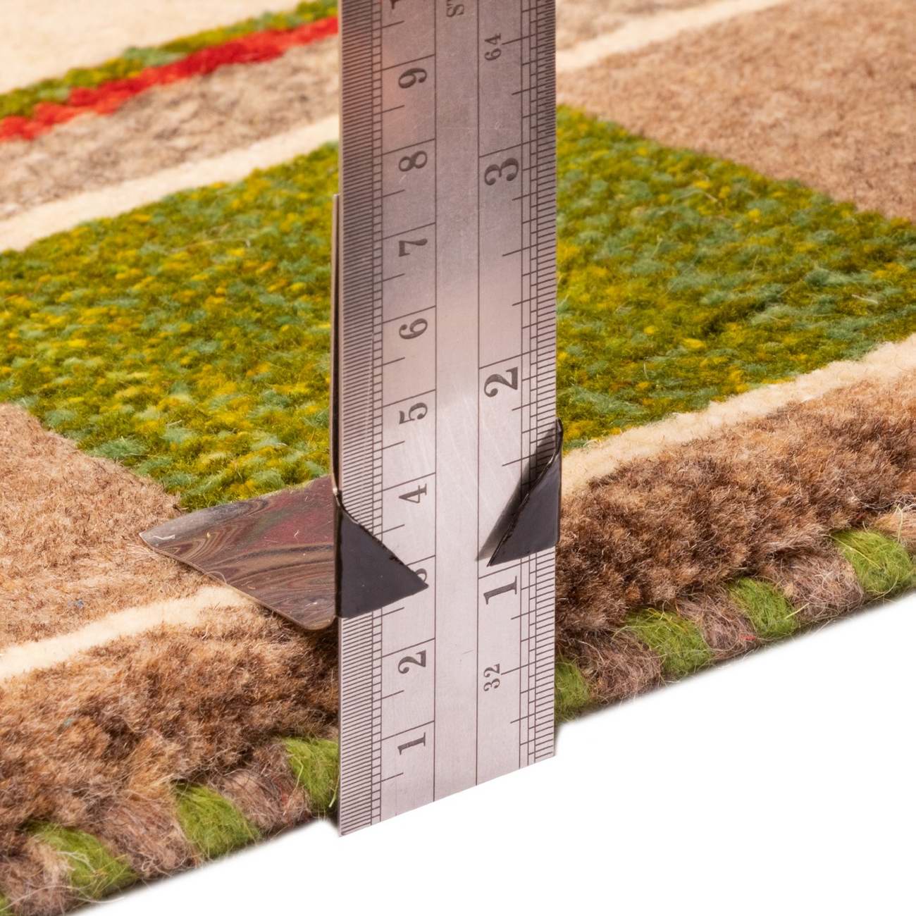 Echter persischer Gabbeh-Wollteppich handgewebt in Fars mit Rand schwarz