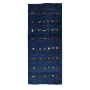Original persischer Gabbeh-Wollteppich handgewebt in Fars braun floral
