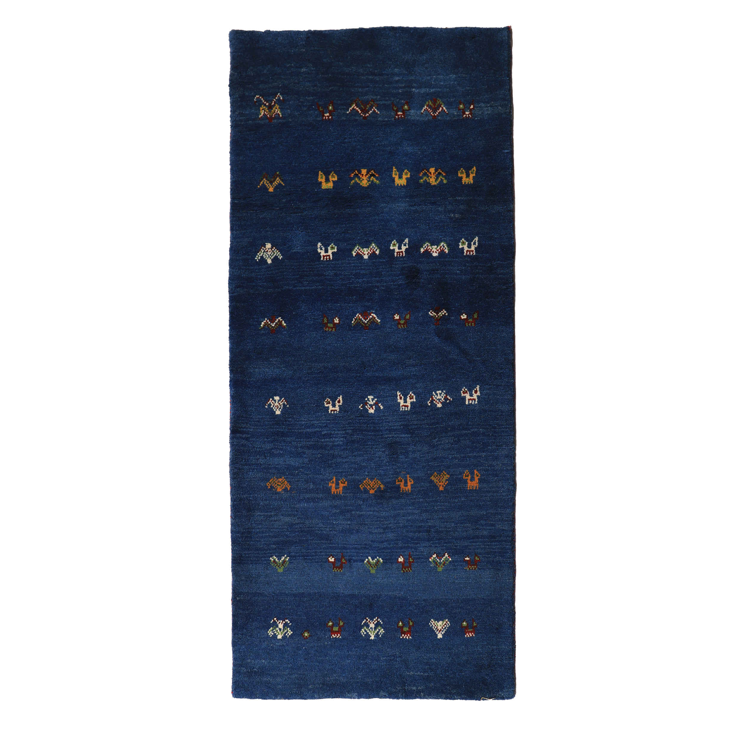 Original persischer Gabbeh-Wollteppich handgewebt in Fars braun floral