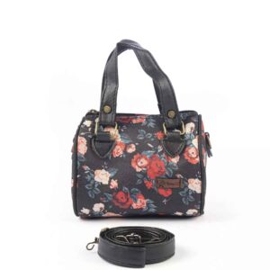 Klassische Handtasche mit doppeltem Griff und floralem Design