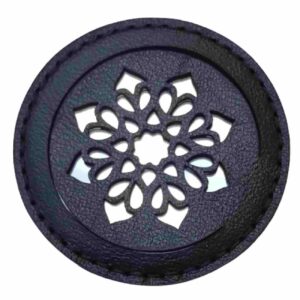 Portabler Taschenspiegel mit persisch inspiriertem Leder-Design