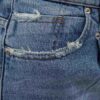 Hoch taillierte gerade blaue Jeans für Frauen mit Tasche