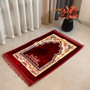 Islamische Polstergebetsmatte Janamaz Sajadah Mihrab Maroon