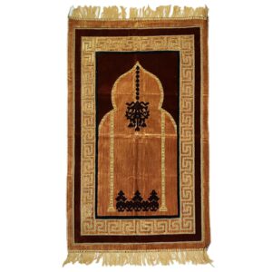 Islamische Gebetsmatte Janamaz Sajadah mit Polsterung und Mihrab Design
