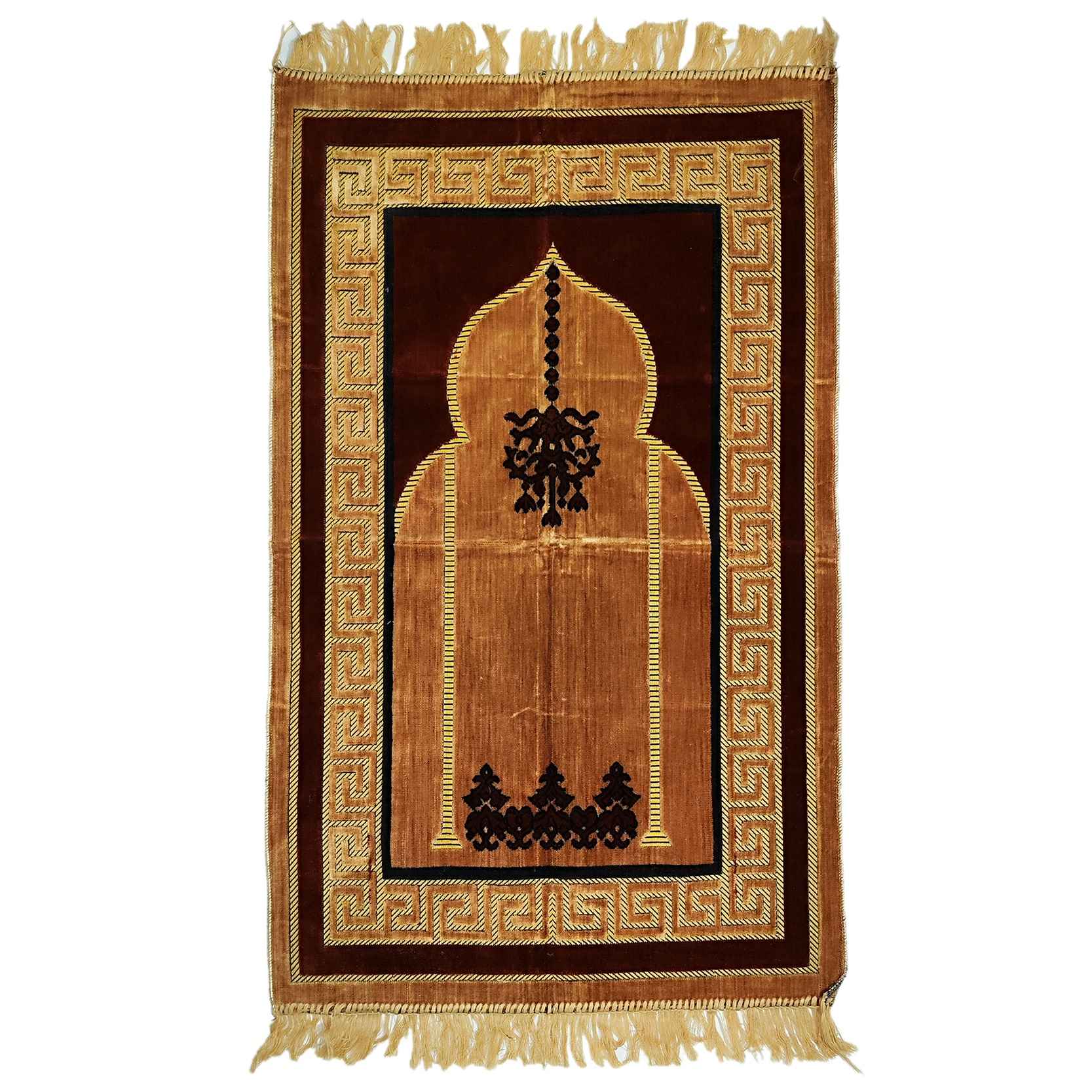 Islamische Gebetsmatte Janamaz Sajadah mit Polsterung und Mihrab Design