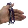 Islamischer Amethyst Rosenkranz mit 33 Gebetsperlen & Silber Tasbih gefertigt