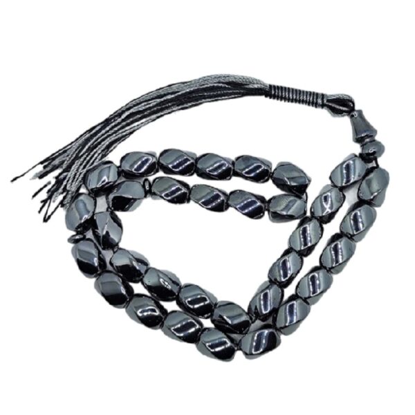 Islamischer Hämatit Rosenkranz mit 33 Gebetsperlen Tasbih gefertigt