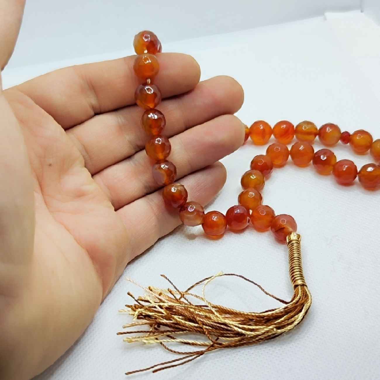 Islamischer Jemenitischer Hakik Rosenkranz mit 33 Gebetsperlen Tasbih I gefertigt