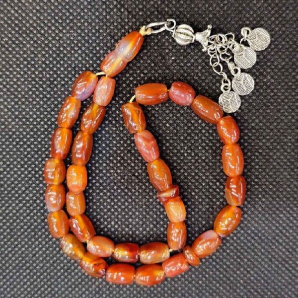 Islamischer Jemenitischer Hakik Rosenkranz mit 33 Gebetsperlen Tasbih Misbaha gefertigt