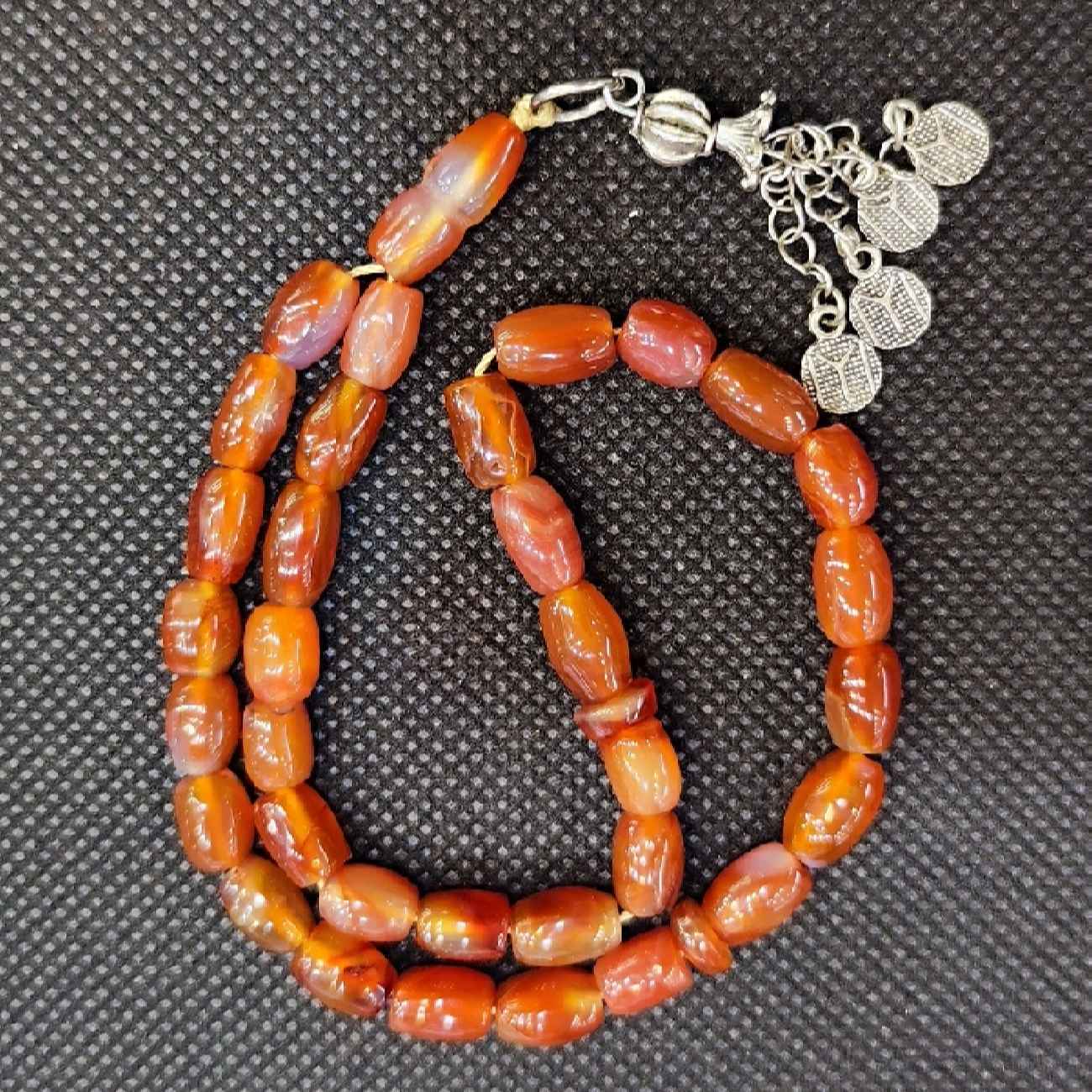 Islamischer Jemenitischer Hakik Rosenkranz mit 33 Gebetsperlen Tasbih Misbaha gefertigt