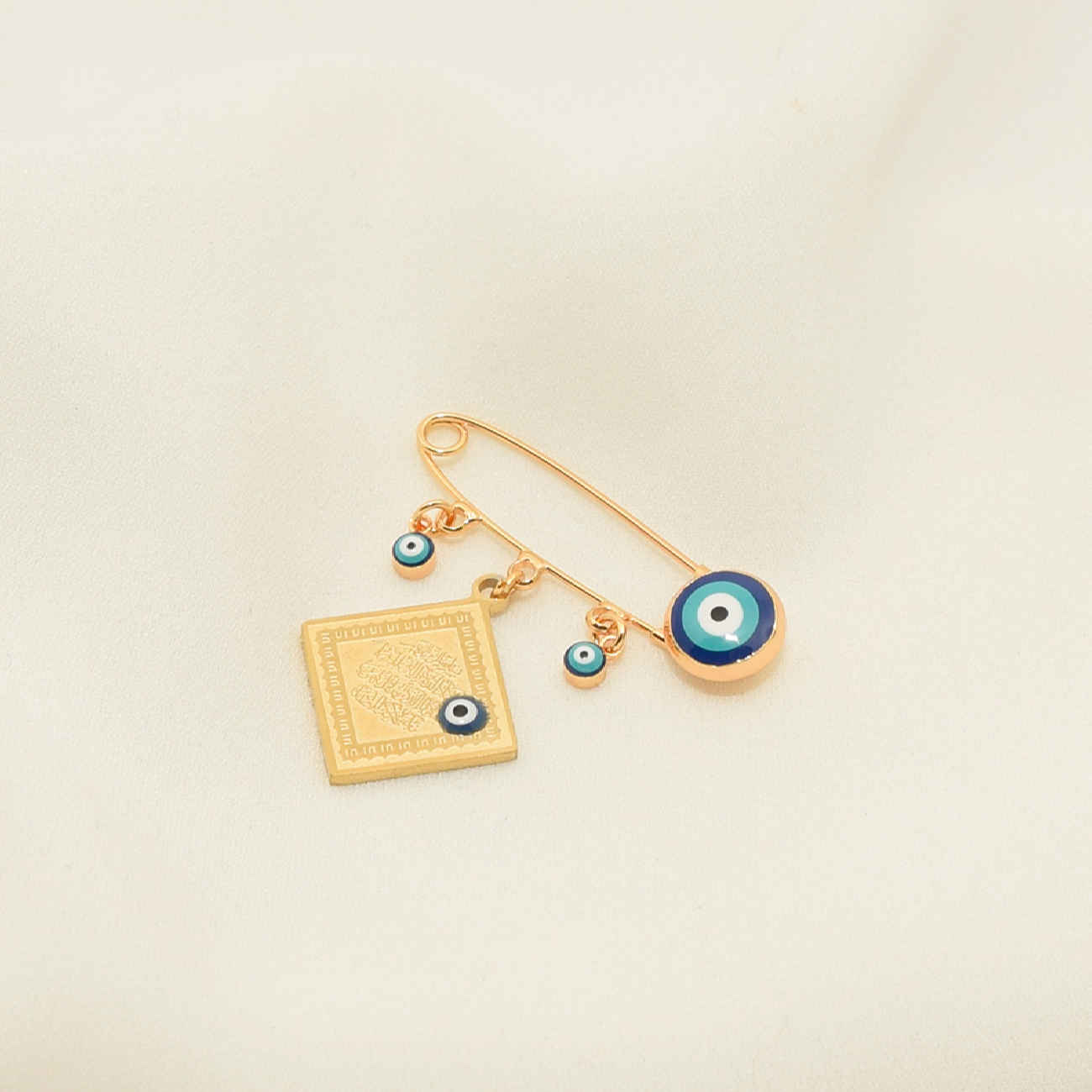 Islamische Sicherheitsnadel-Brosche für Kinder im Wan Yakad Vers & Böses Auge Design