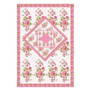 Islamische dünne Gebetsmatte aus Samt Sajadah mit rosa Blumendesign