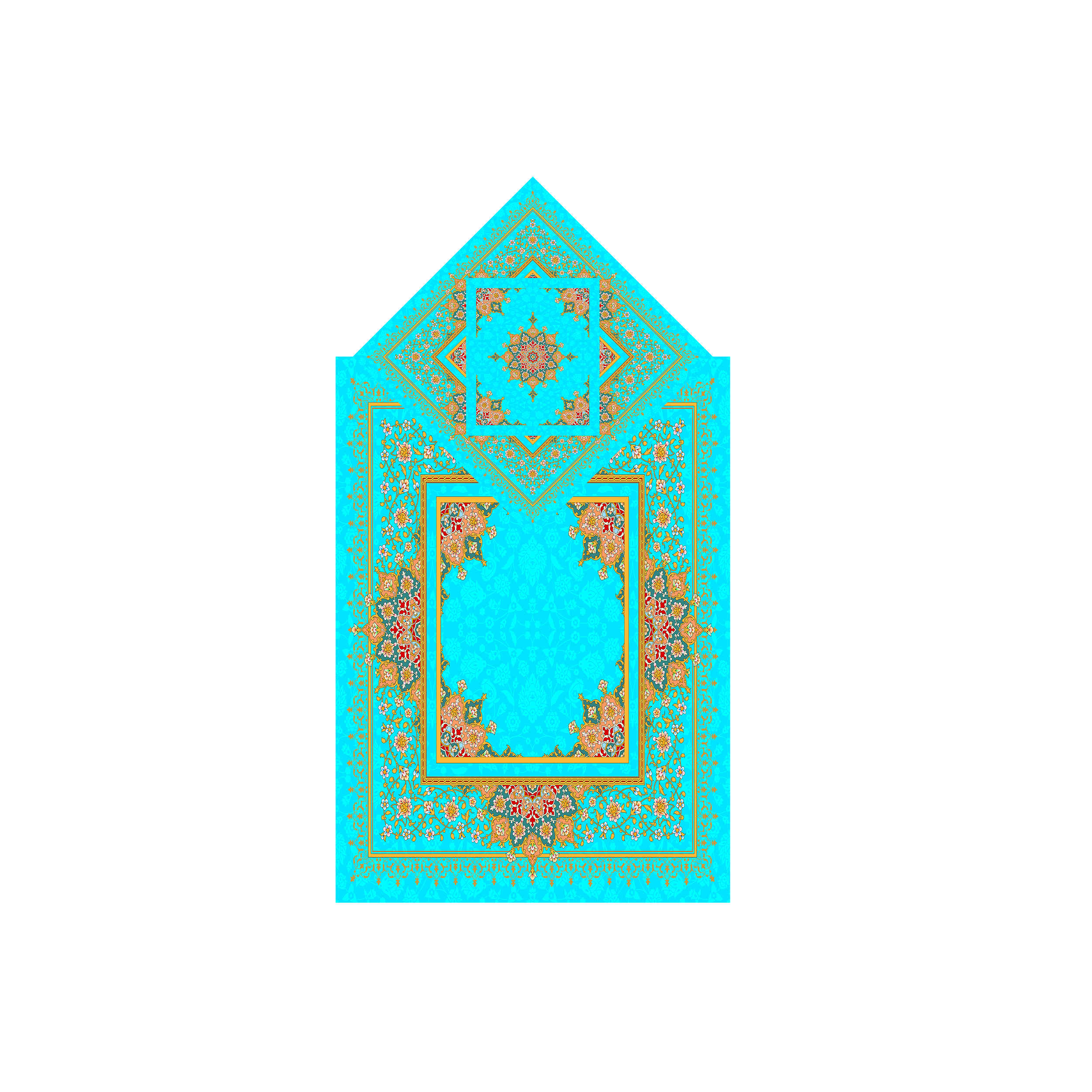 Islamische dünne Gebetsmatte aus Samt Sajadah im traditionellen Eslimi-Design