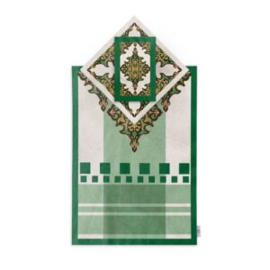 Islamische dünne Gebetsmatte aus Samt Sajadah im traditionellen geometrischen Design
