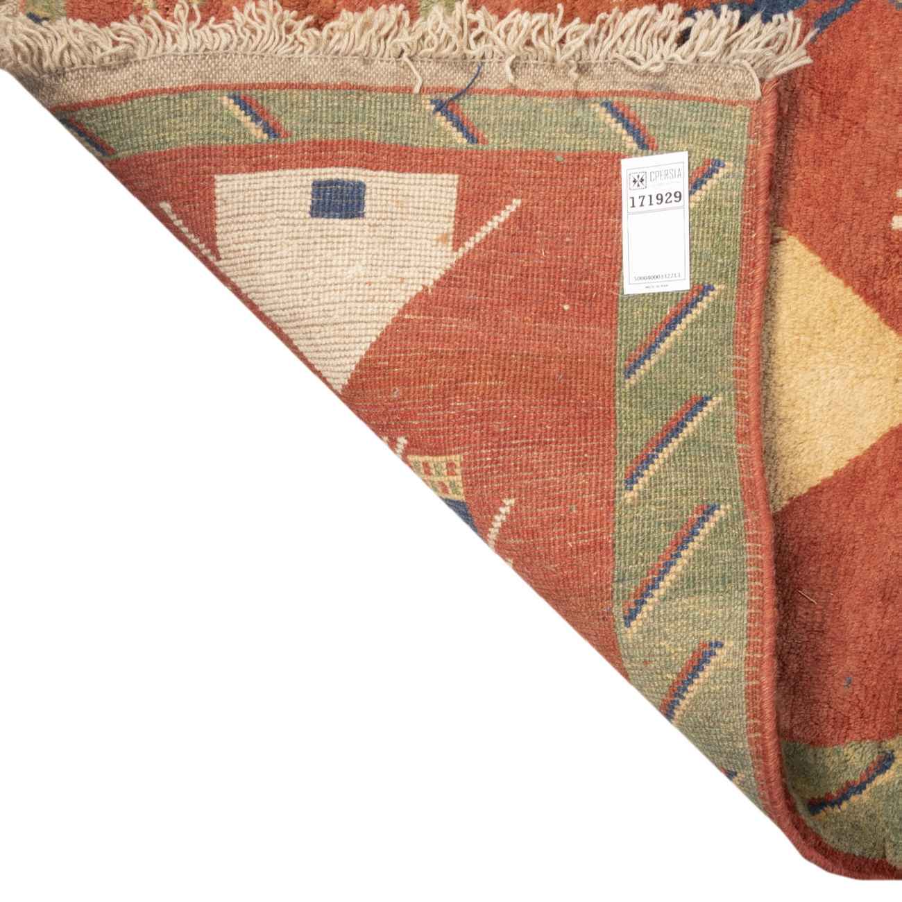 Echter persischer Gabbeh-Wollteppich handgewebt in Fars mit Rand schwarz