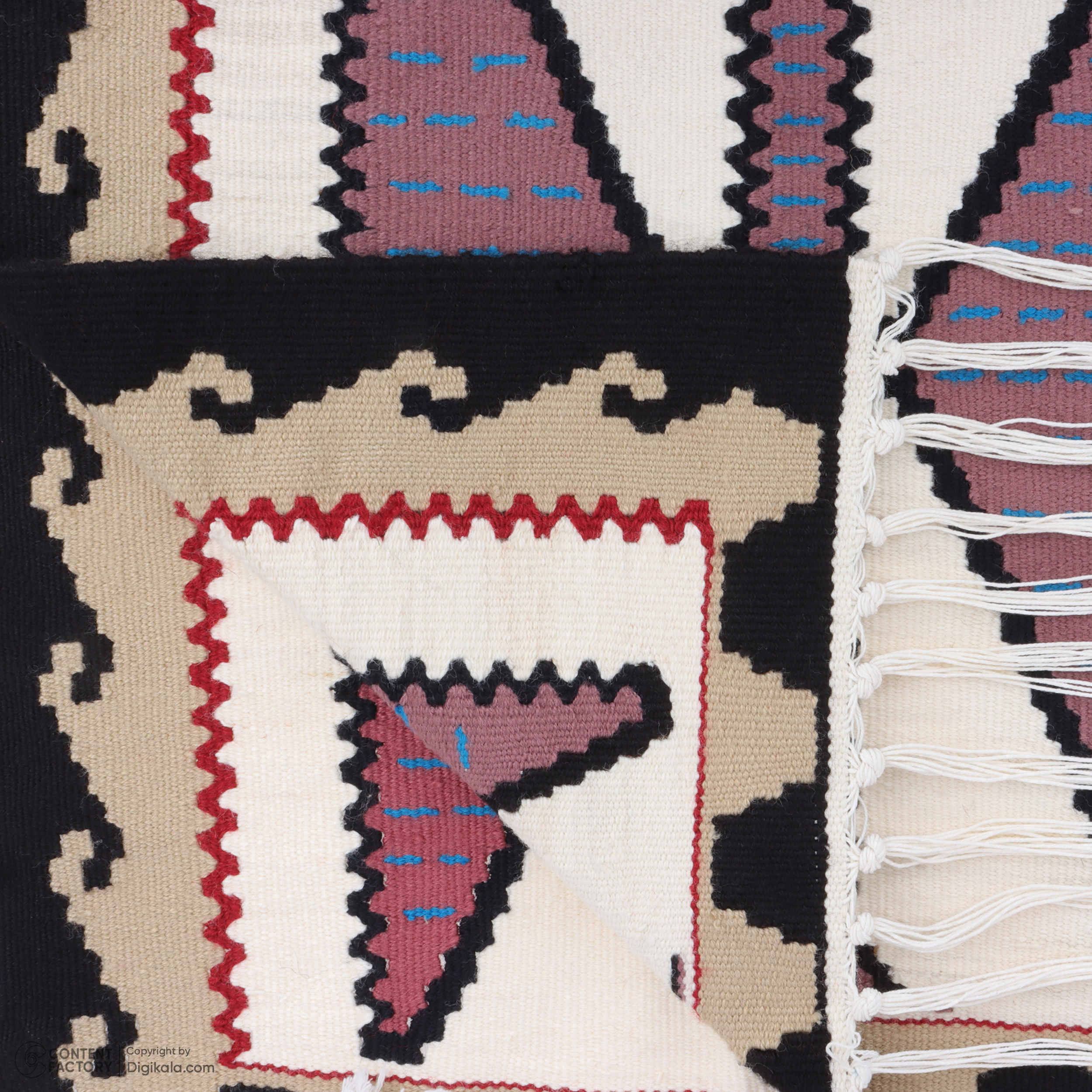 Persischer Woll Kelim Teppich handgewebt in Sirjan mit geometrisch braun