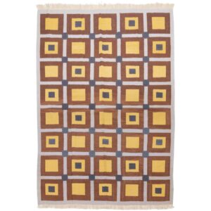 Persischer Woll Kelim Teppich handgewebt in Fars geometrischem Design
